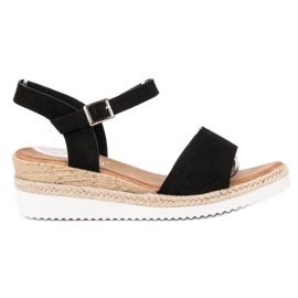 SDS Black Sandals With Glitter