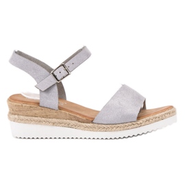 SDS Gray Sandals With Glitter grey