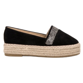 SHELOVET Espadrilles With Crystals black