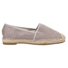 Ideal Shoes Suede Slip-On Shoes grey
