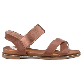 Mannika Brown sandals with an elastic band