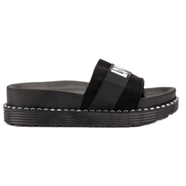 Erynn Love suede slippers black Erynn Love suede slippers black
