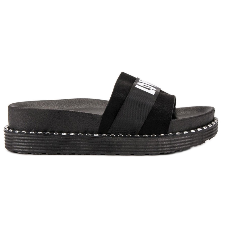 Erynn Love suede slippers black