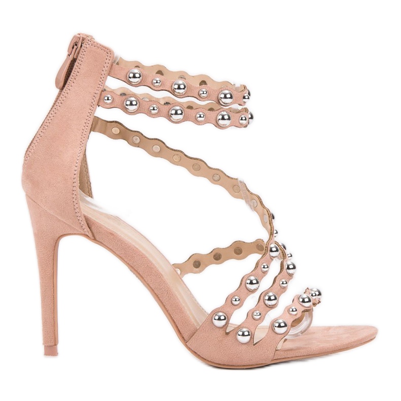 SHELOVET Sexy sandals on a high heel brown