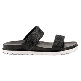 Bello Star Shiny Slippers black