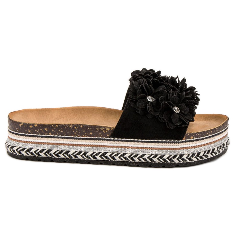 Sergio Todzi Slippers With Flowers black