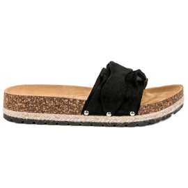 Bestelle Slippers With Frill black