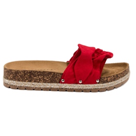 Bestelle Slippers With Frill red