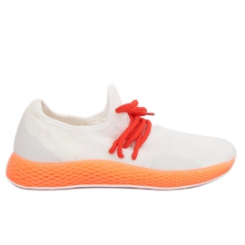Orange and white sports shoes B-6851 Orange