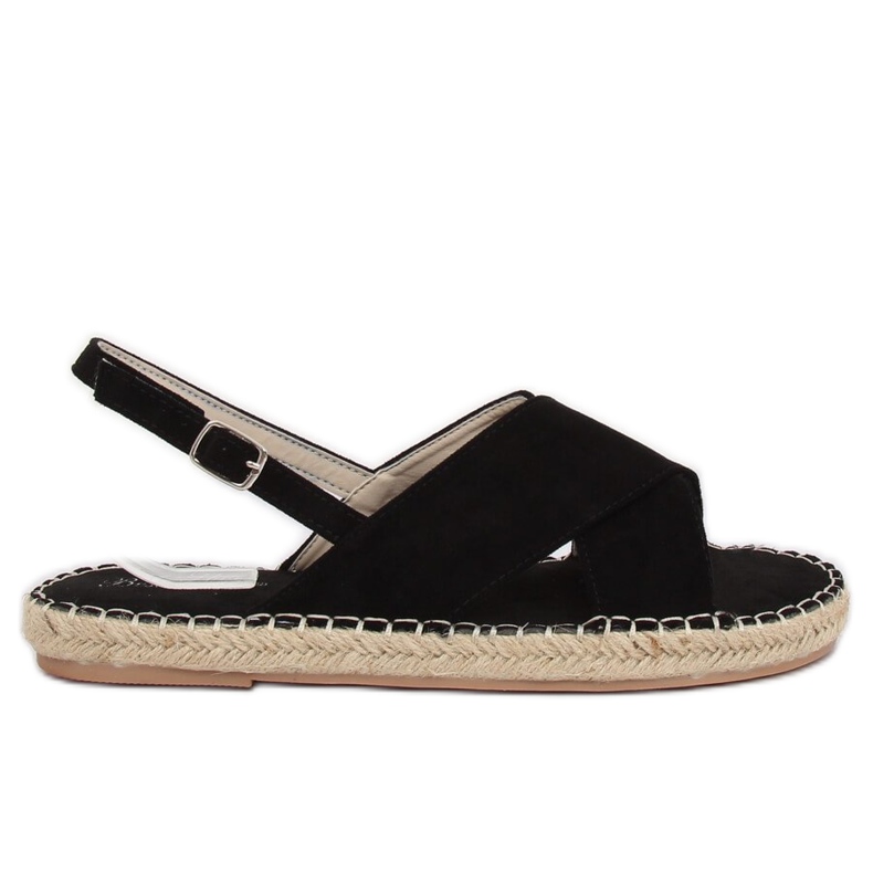 Black espadrilles sandals YJ-2M12 Black