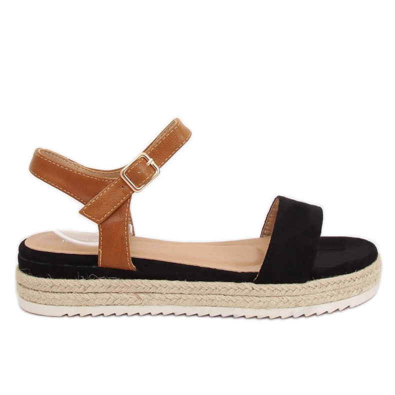 Black espadrilles sandals Y-8224 Black