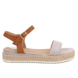 Gray espadrilles sandals Y-8224 Gray brown grey