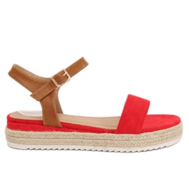 Red espadrilles sandals Y-8224 Red brown