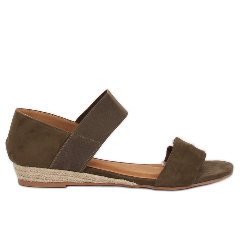 Green espadrilles sandals 9R71 Green multicolored