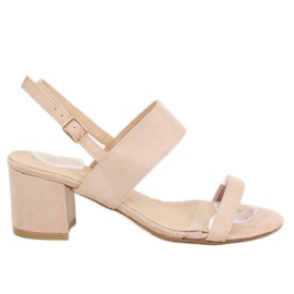 Beige high-heeled sandals 660-1 / SA-2 Beige