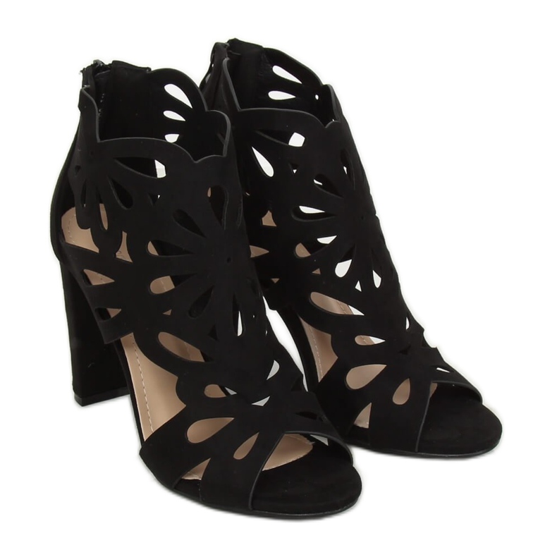 Black openwork boots AT-0657-L Black