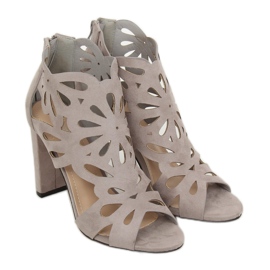 Gray openwork boots AT-0657-L Gray grey