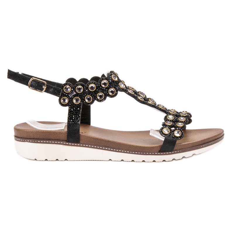 SHELOVET Sandals With Ornaments black