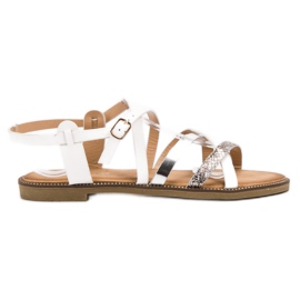 Bestelle Women's white sandals brown yellow Bestelle Women's white sandals brown yellow