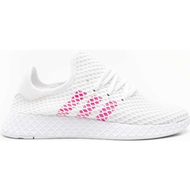 Adidas Deerupt Runner J 608 Footwear White Shock Pink Core Black