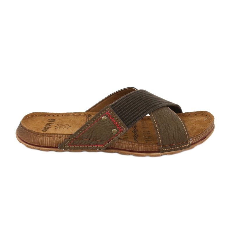 Brown Inblu GG011 men's slippers