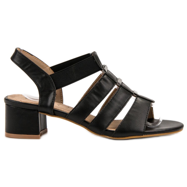 Evento Slip-on high-heeled sandals black