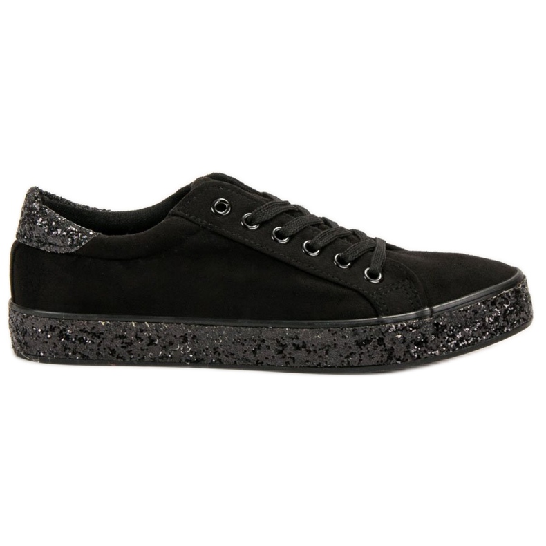 SHELOVET Sneakers With Glitter Sole black