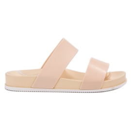 Laura Mode Beige Rubber Slippers Laura Mode Beige Rubber Slippers