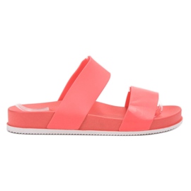 Laura Mode Coral Rubber Slippers red