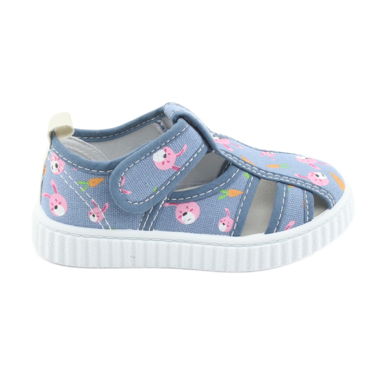 American Club children's shoes with velcro blue TEN 32/19 white pink