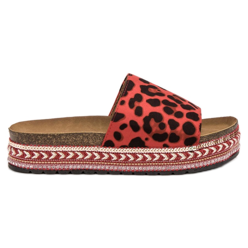 Jumex Decorated Slippers On The Platform black red multicolored