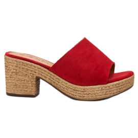 Flyfor Light Slippers On The Post red Flyfor Light Slippers On The Post red