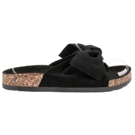 Diamantique Slippers With Bow black