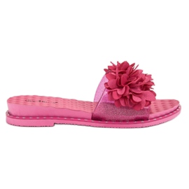 Anesia Paris Rubber Slippers With Flowers pink