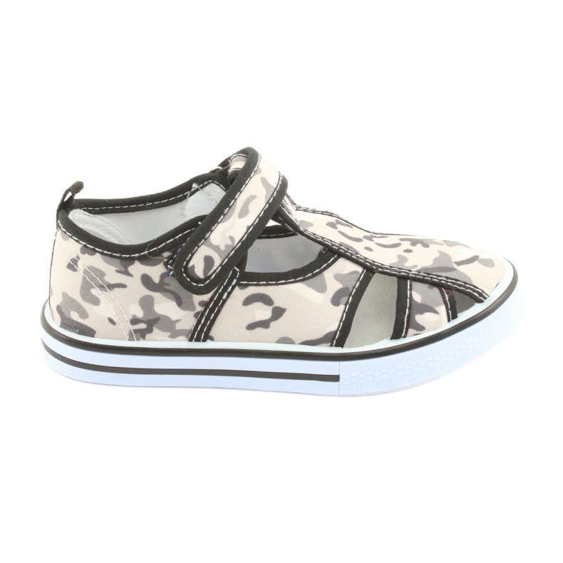 American Club children's shoes with Velcro leather insole white brown black grey
