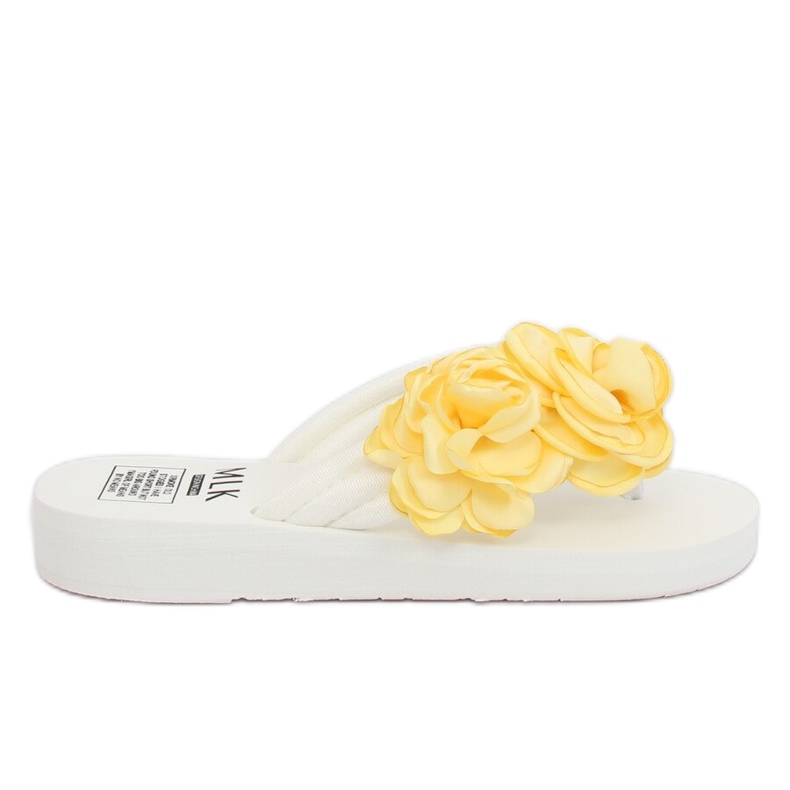 White flip-flops TS-33 White yellow
