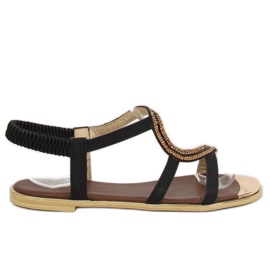 Asymmetrical black sandals GD4157 Black