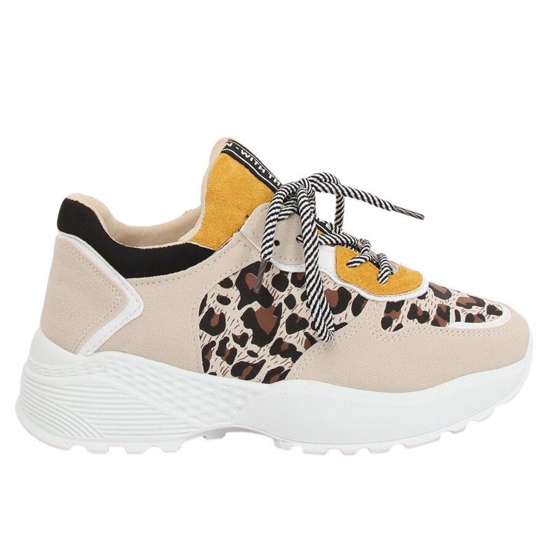 BL170P Leopard Print beige sports shoes brown yellow