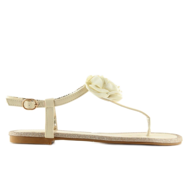Flip-flops with a flower beige T314P Beige