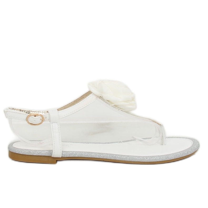 Flip-flops with a flower white T314P White