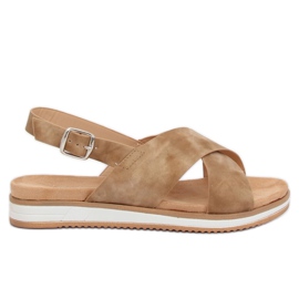 Women's beige sandals 1495 D.BEIGE Women's beige sandals 1495 D.BEIGE