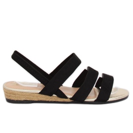 Black SM007 Black espadrilles sandals