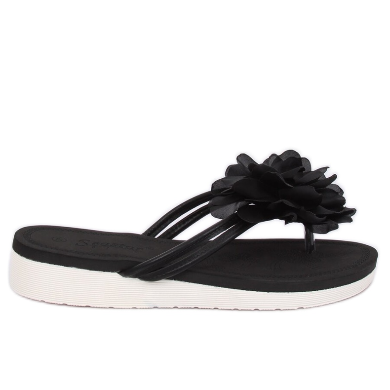 Black Flip-flops with a flower CK103 Black