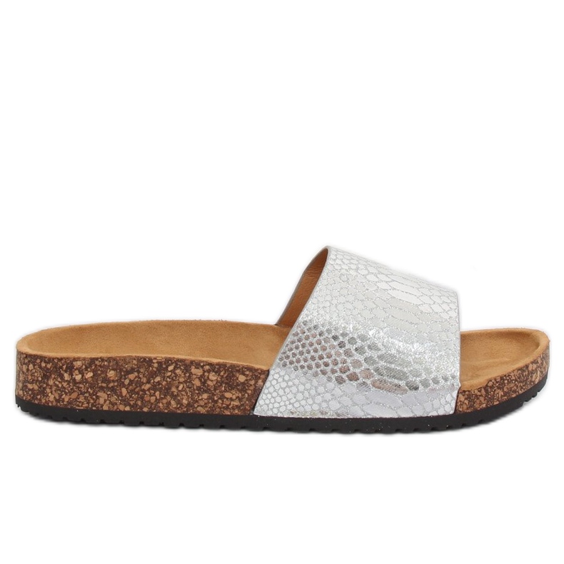 Silver women's silver slippers PK44491 Silver grey