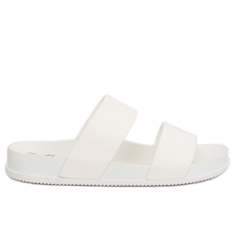 White women's white slippers TS-23 White