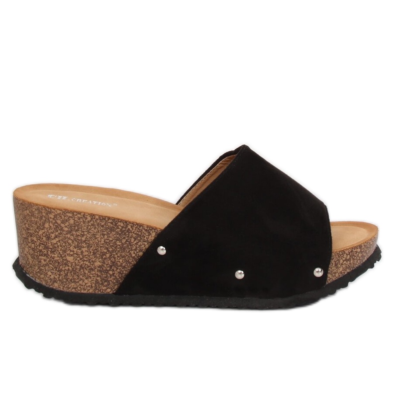 Black GU56 Black wedge slippers