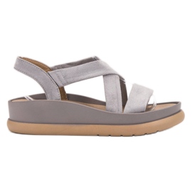 SHELOVET Slip-on Sandals On The Platform grey SHELOVET Slip-on Sandals On The Platform grey