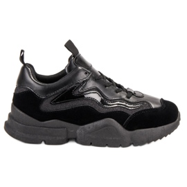 SHELOVET Fashionable Black Sneakers SHELOVET Fashionable Black Sneakers