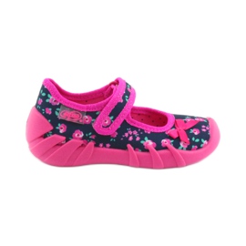 Girls' slippers Befado 109p181 pink navy blue Girls' slippers Befado 109p181 pink navy blue