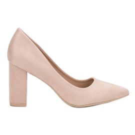 Diamantique Beige suede pumps Diamantique Beige suede pumps